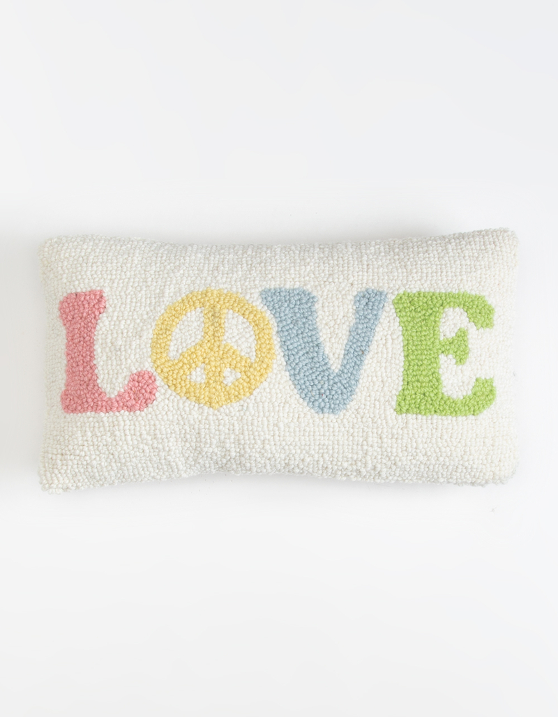 Love Peace Hook Throw Pillow image number 0