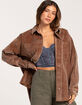 RSQ Womens Washed Raw Edge Corduroy Shacket image number 1