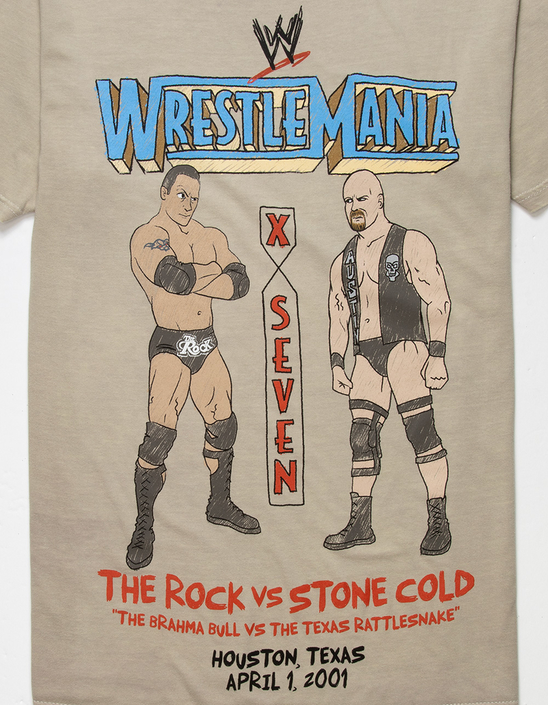 WRESTLE MANIA The Rock Vs. Stone Cold Mens Tee image number 1