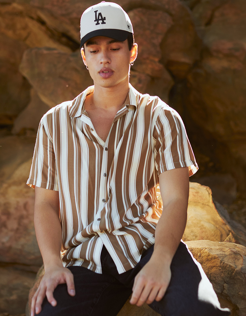 RSQ Mens Stripe Camp Shirt image number 2