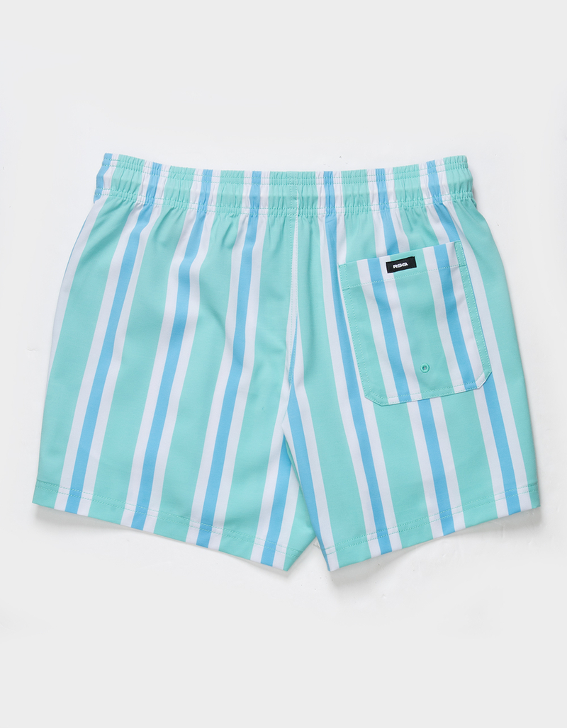 RSQ Mens Vintage Stripe 5'' Swim Shorts image number 2