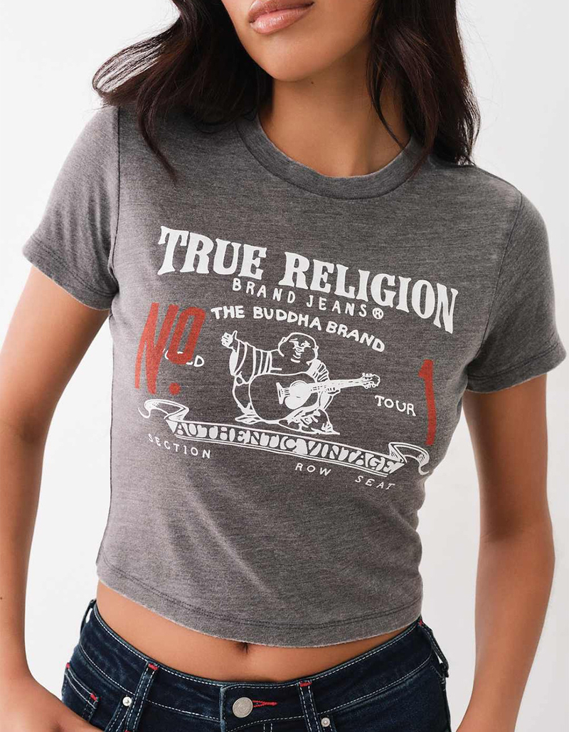 TRUE RELIGION Heritage Burnout Womens Baby Tee image number 0