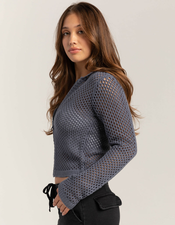 RSQ Womens Stitch Zip-Up Sweater