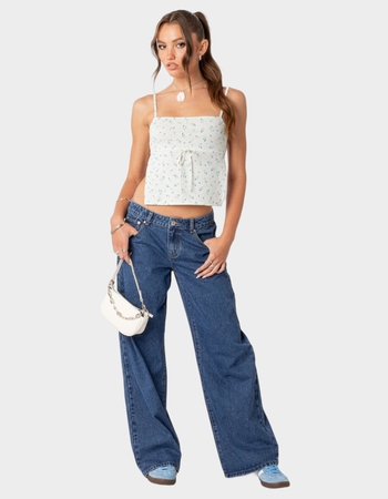 EDIKTED Raelynn Washed Low-Rise Womens Jeans Alternative Image