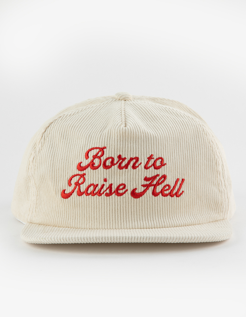 LANDERS SUPPLY HOUSE Born To Raise Hell Corduroy Snapback Hat image number 1