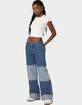 EDIKTED Lindsey Two Tone Cuffed Jeans image number 3
