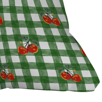 DENY DESIGNS Adrianne Tomato Gingham 16"x16" Pillow