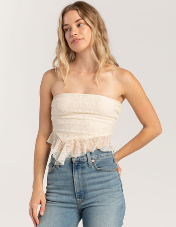 FULL TILT Lace Ruffle Womens Tube Top Primary Image