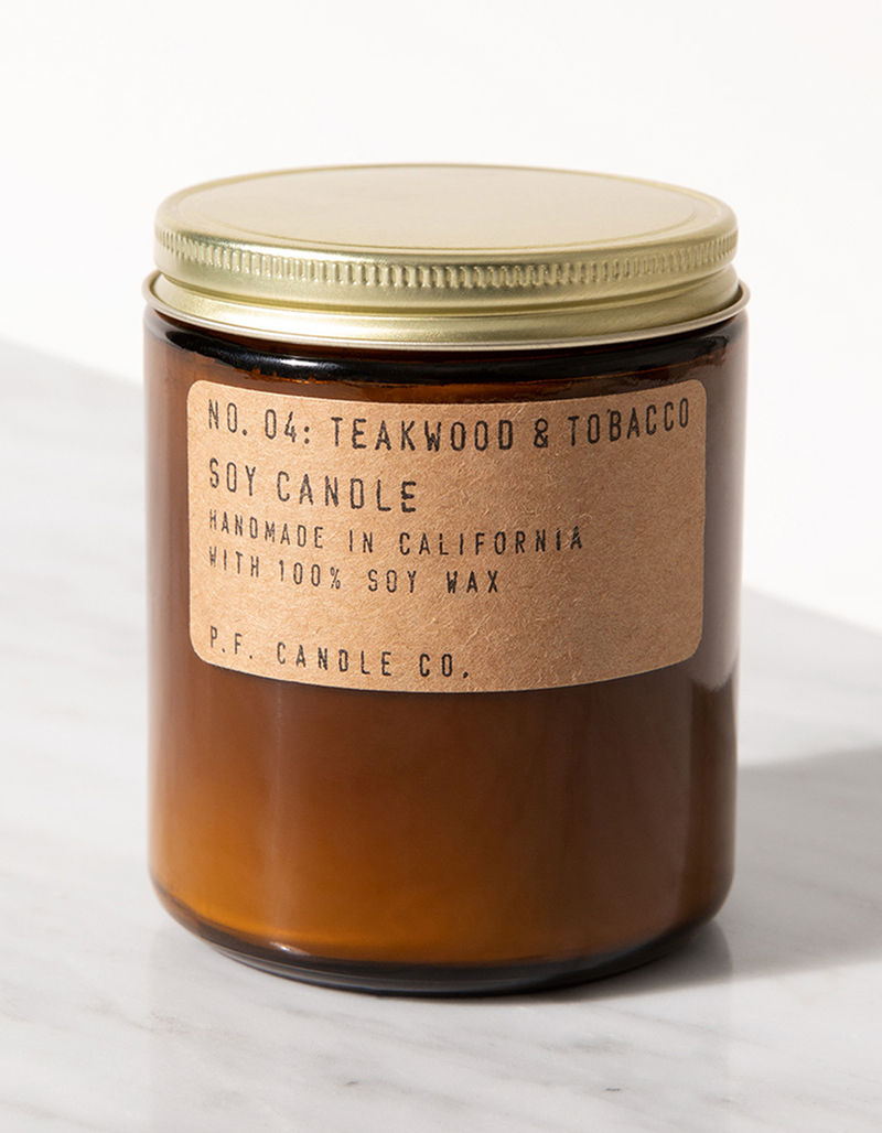 P.F. CANDLE CO. 7.2 oz Classic Soy Candle - No. 04: Teakwood & Tobacco image number 0