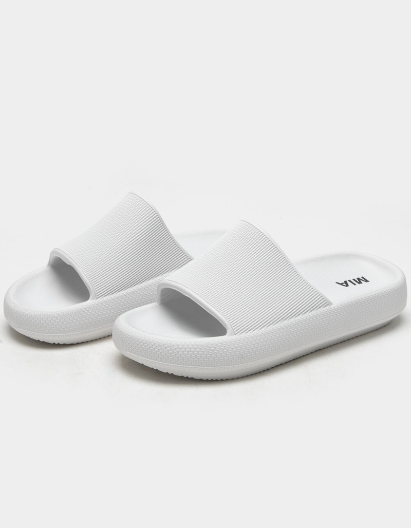 MIA Lexa Womens White Slide Sandals image number 0