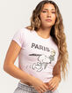 RSQ x Peanuts Snoopy Paris Torch Womens Baby Tee image number 1