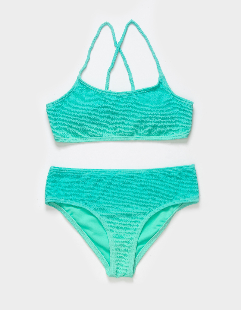 DAMSEL Ombre Textured Girls Bralette Bikini Set image number 1