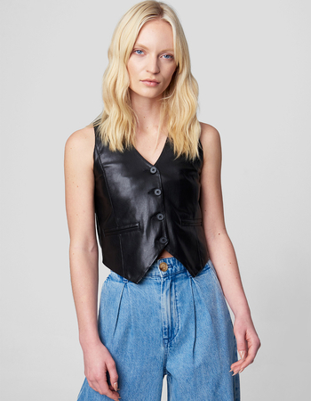 BLANK NYC Faux Leather Womens Vest